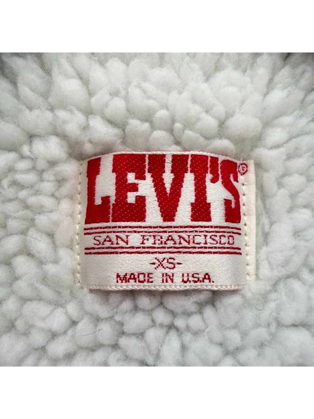 Levi's Sherpa Denim Jacket USA Made Vintage XS Trucker Lined Blue - Picture 8 of 16